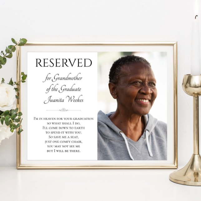 Grandmother of the Graduate Save A Seat Memorial Poster (Creator Uploaded)