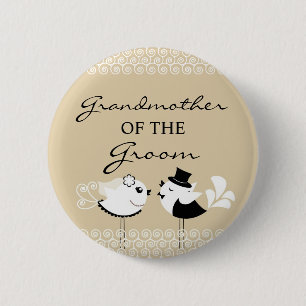 Grandmother of the Groom Birds Wedding Button