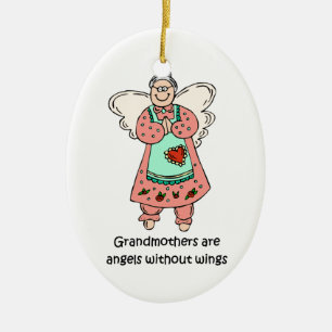 Grandmother ormanent ceramic tree decoration