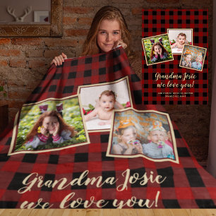 Grandmother Photo Collage Grandma Poem Nonna Gigi Fleece Blanket