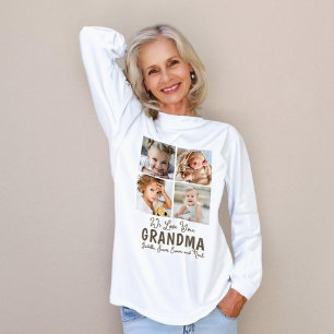Grandmother Photo Collage Grid Customised Tri-Blend Shirt