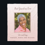 Grandmother pink photo fleece blanket<br><div class="desc">A chic blush pink gradient background. Personalise and add your own photo of your grandmother.  The text: Best Grandma Ever.  Perfect as a gift for a birthday,  Mother's Day or Christmas gift.</div>