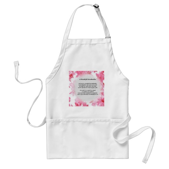 Grandmother Poem - Pink Floral Standard Apron (Front)