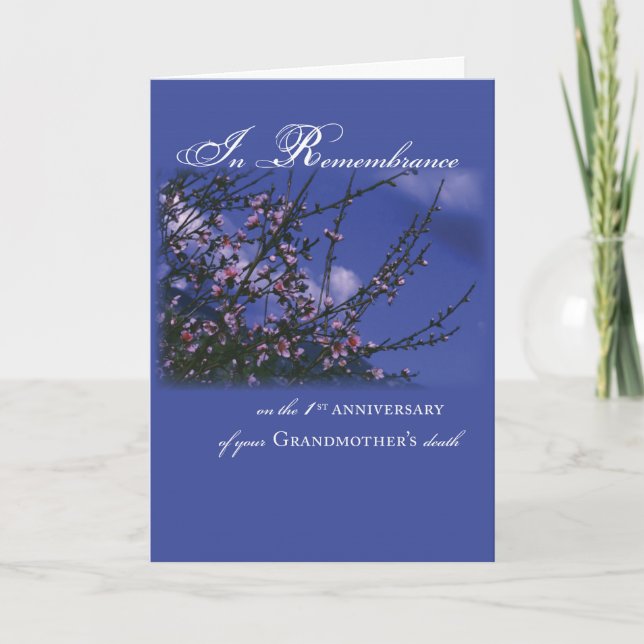 Grandmother, Remembrance 1st Anniversary Card (Front)