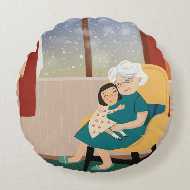 Grandmother Round Cushion (Front)
