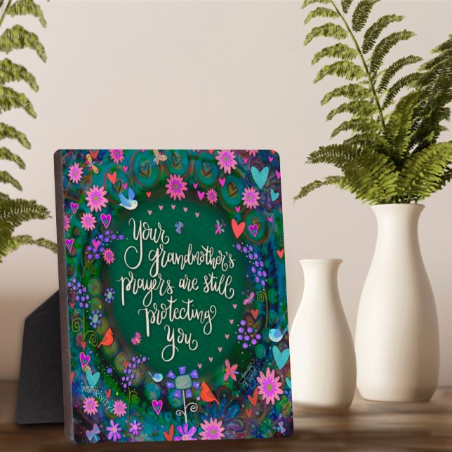 Grandmother’s Prayers Pretty Floral Inspirational Plaque (Creator Uploaded)