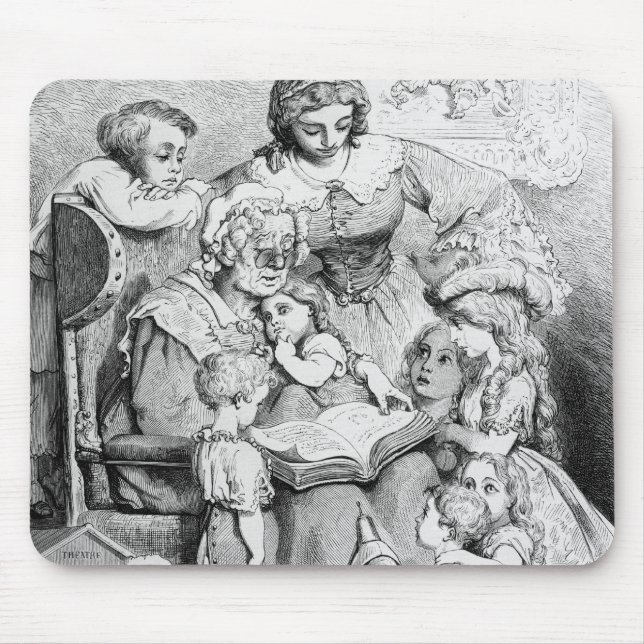 Grandmother telling a story to her mouse pad (Front)