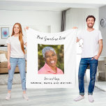 Grandmother white black photo fleece blanket<br><div class="desc">A stylish white background,  black text.  Personalise and add your own photo of your grandmother.  The text: Best Grandma Ever.  Perfect as a gift for a birthday,  Mother's Day or Christmas gift.</div>