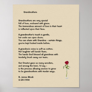 "Grandmothers" Poem on 8x10 Poster