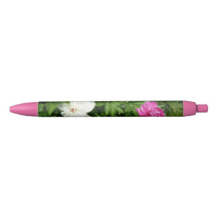Grandmother's White and Pink Peonies-Mother's Day Blue Ink Pen