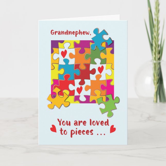 Grandnephew Birthday Puzzle Love to Pieces Card (Front)