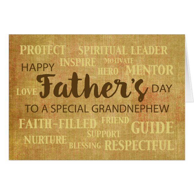 Grandnephew Religious Father's Day Qualities (Front Horizontal)