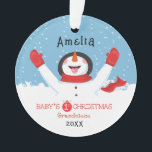 Grandniece Babys First Christmas Snowman Customiza Ornament<br><div class="desc">A little one has brought joy and fun into your lives. And now the this little baby grandniece is ready to join all of you on the celebration of her first Christmas, You can give her and her parents with this keepsake ornament. It will be a treasure to remember her...</div>