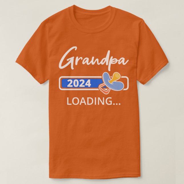 Grandpa 2024 Loading I Promoted To Grandfather T-Shirt (Design Front)