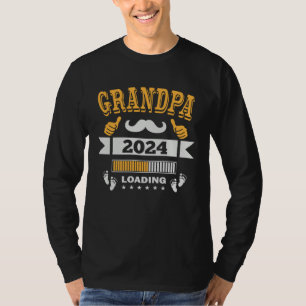 Grandpa 2024 Loading Soon To Be Dad Pregnancy Anno T-Shirt