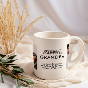 Grandpa 2 Custom Baby Photos and Birth Stats Coffee Mug