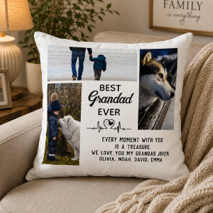 Grandpa 3 Photo Collage Grandad Best Grandad Ever Cushion