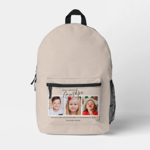 Grandpa 3 Photo Collage Grandad Merry Christmas Printed Backpack