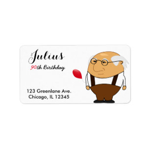 Grandpa 90th Birthday Address Label Personalise