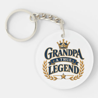 Grandpa A True Legend Elegant Gold Keychain