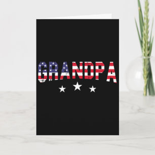 Grandpa American Flag 4th Of July Vintage Patrioti Card