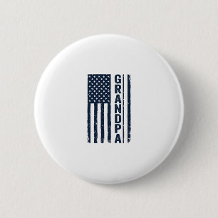 Grandpa American Flag Distressed Patriotic Design_ 6 Cm Round Badge