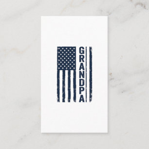 Grandpa American Flag Distressed Patriotic Design_ Business Card