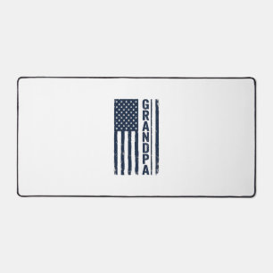 Grandpa American Flag Distressed Patriotic Design_ Desk Mat