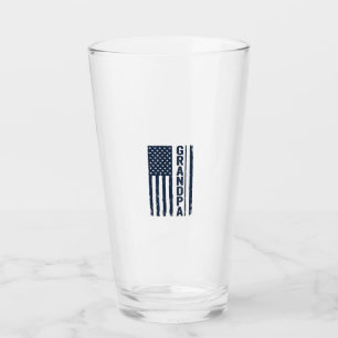 Grandpa American Flag Distressed Patriotic Design_ Glass