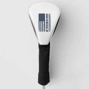 Grandpa American Flag Distressed Patriotic Design_ Golf Head Cover
