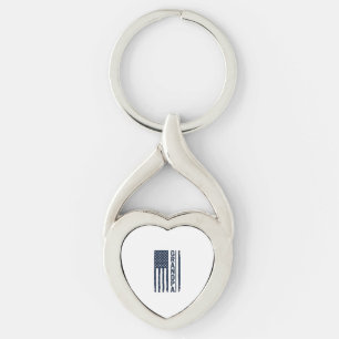 Grandpa American Flag Distressed Patriotic Design_ Key Ring