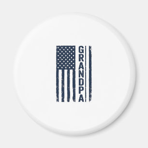 Grandpa American Flag Distressed Patriotic Design_ Magnet