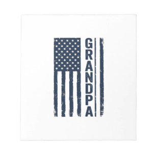 Grandpa American Flag Distressed Patriotic Design_ Notepad