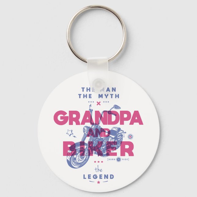 Grandpa and biker the man the myth the legend key ring (Front)