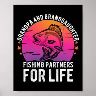 Grandpa And Granddaughter Fishing Partners For Lif Poster