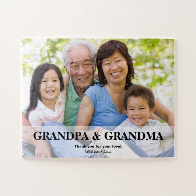Grandpa and Grandma custom photo  Jigsaw Puzzle (Horizontal)