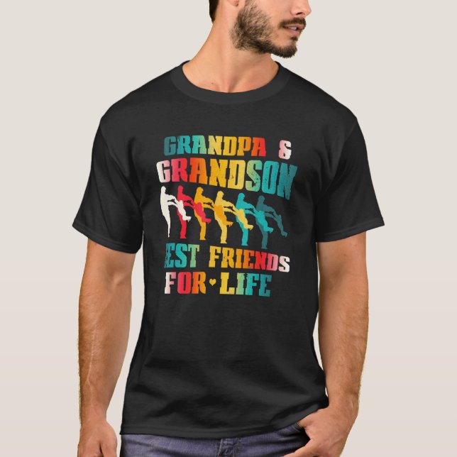 Grandpa And Grandson Best Friend For Life Fathers  T-Shirt (Front)