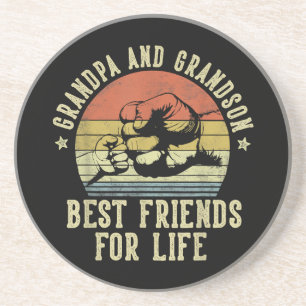 Grandpa and Grandson Best Friends for Life Funny G Coaster