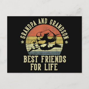 Grandpa and Grandson Best Friends for Life Funny G Holiday Postcard