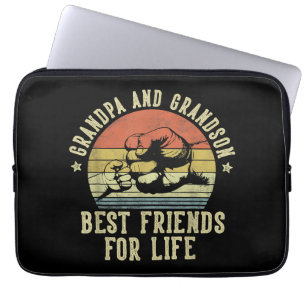 Grandpa and Grandson Best Friends for Life Funny G Laptop Sleeve