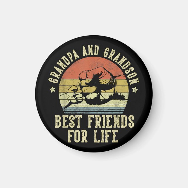 Grandpa and Grandson Best Friends for Life Funny G Magnet (Front)