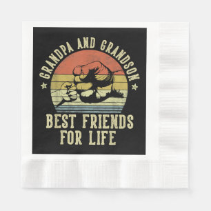 Grandpa and Grandson Best Friends for Life Funny G Napkin