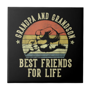 Grandpa and Grandson Best Friends for Life Funny G Tile