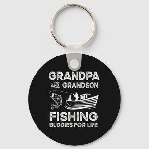 Grandpa And Grandson Fishing Buddies For Life Gift Key Ring