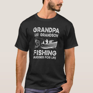 Grandpa And Grandson Fishing Buddies For Life Mat T-Shirt