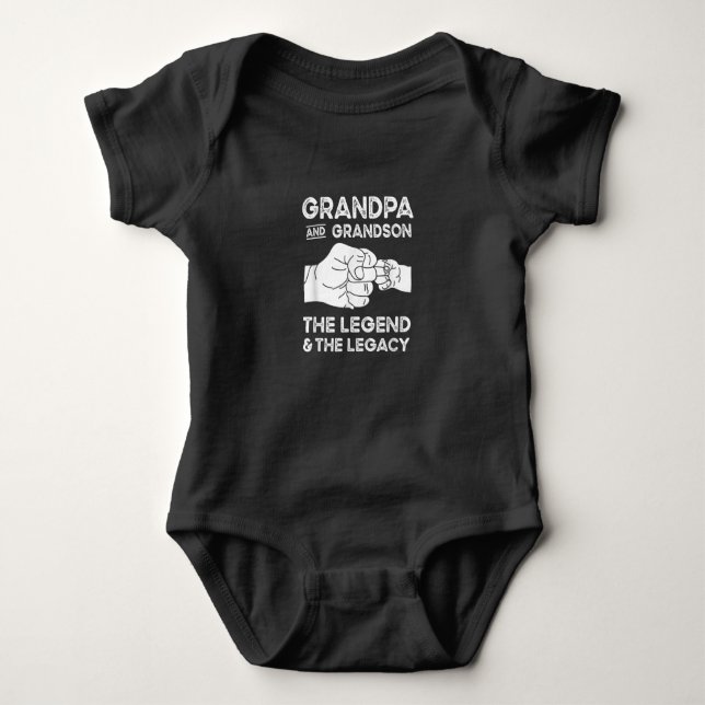Grandpa And Grandson The Legend And The Legacy Baby Bodysuit (Front)
