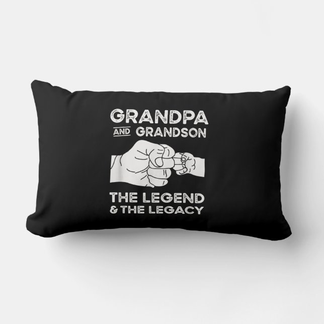 Grandpa And Grandson The Legend And The Legacy Lumbar Cushion (Front)