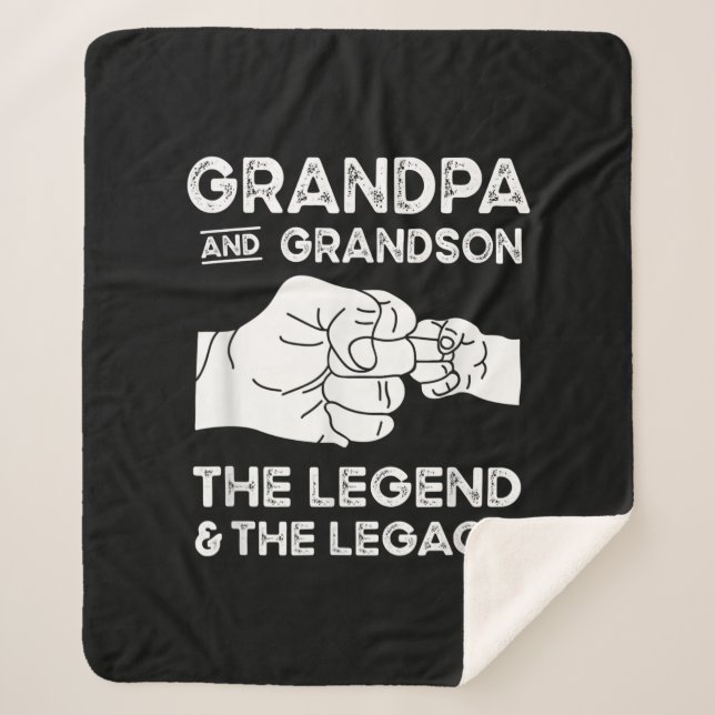 Grandpa And Grandson The Legend And The Legacy Sherpa Blanket (Front)