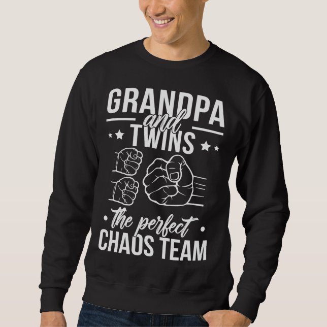 Grandpa And Twins Twin Grandpa Of Twins Twin Grand Sweatshirt (Front)