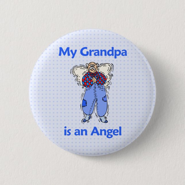 Grandpa Angel 6 Cm Round Badge (Front)